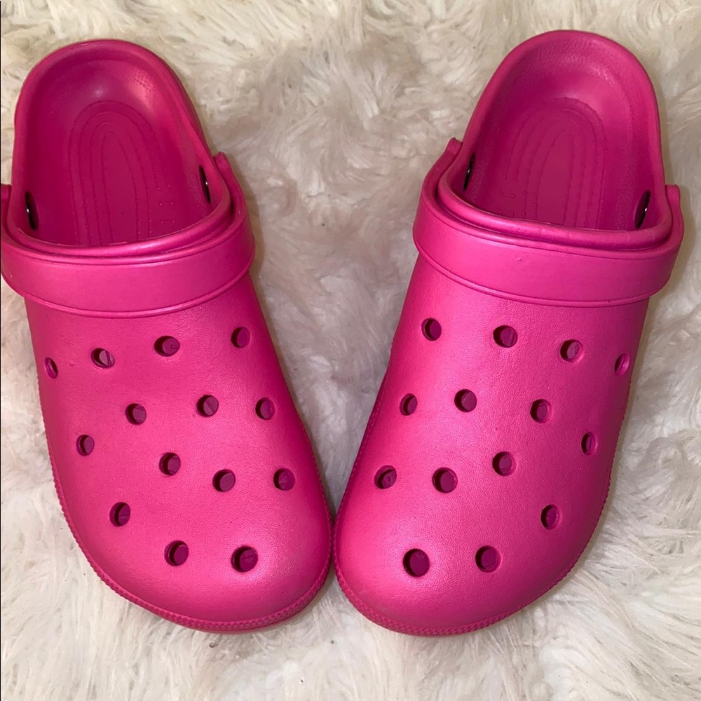Like New Pink Crocs Platforms